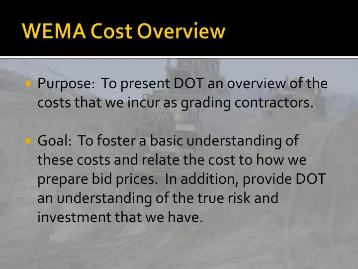 wema cost overview