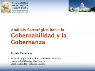 Análisis Estratégico hacia la Gobernabilidad y la Gobernanza Patricio Zamorano
