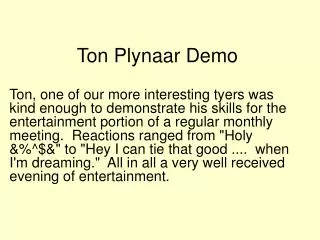 Ton Plynaar Demo