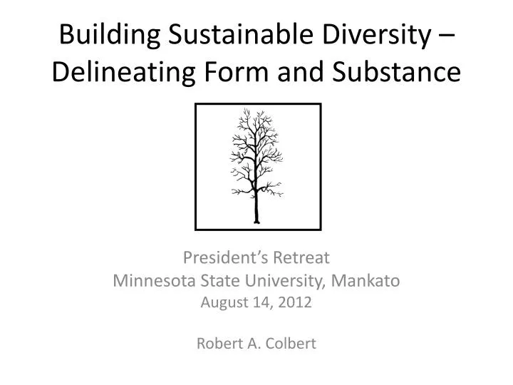 building sustainable diversity delineating form and substance