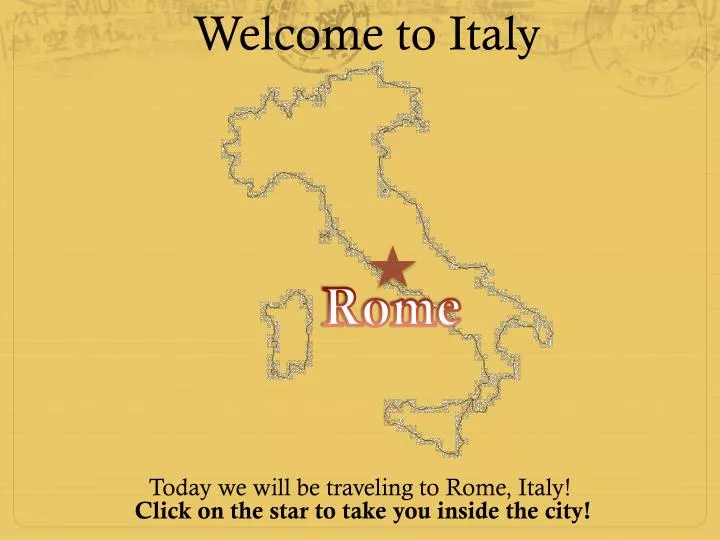 welcome to italy