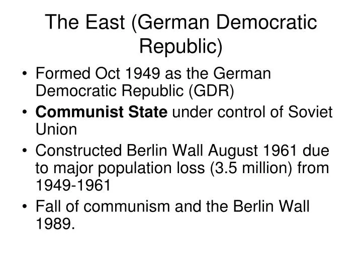 the east german democratic republic
