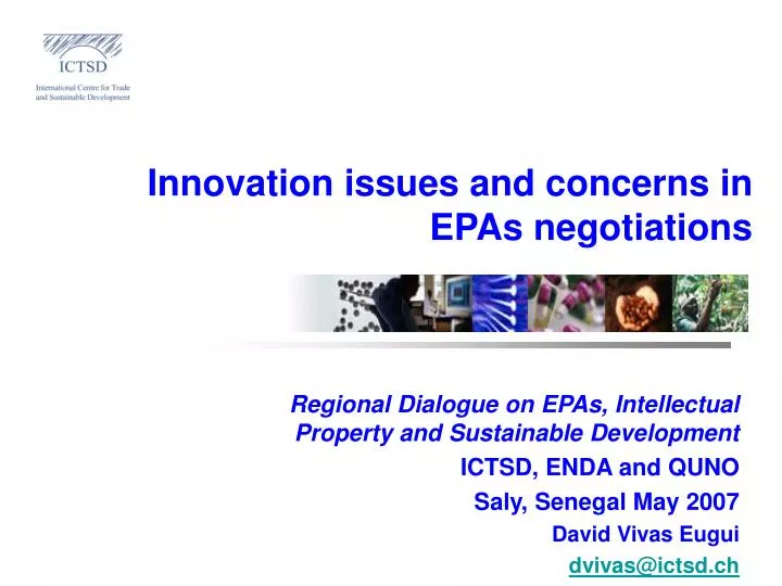 innovation issues and concerns in epas negotiations