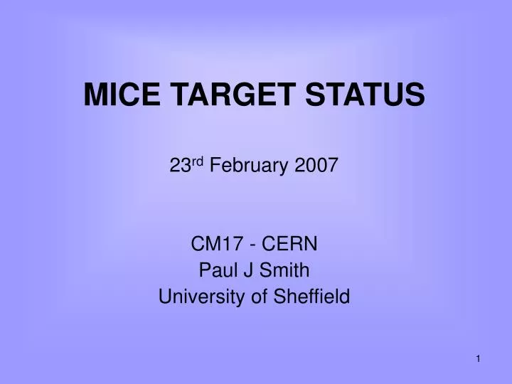 mice target status