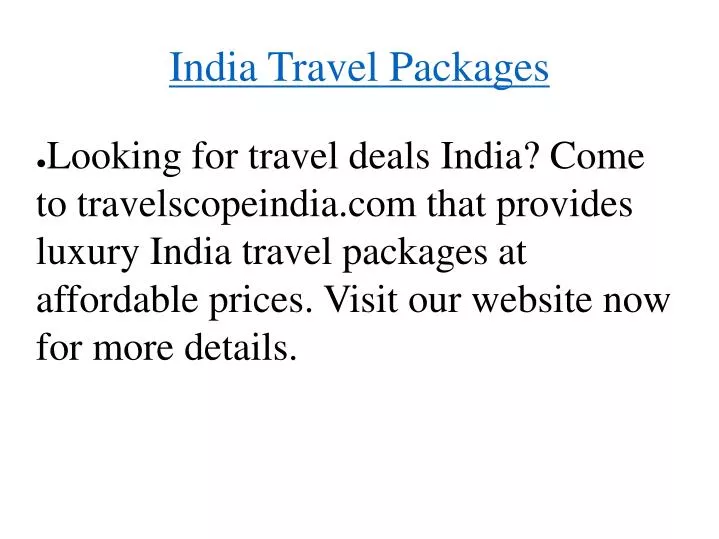 india travel packages