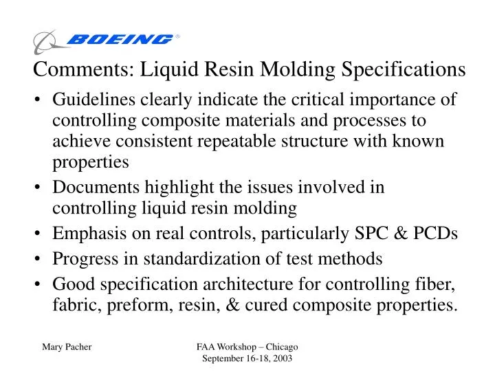 comments liquid resin molding specifications