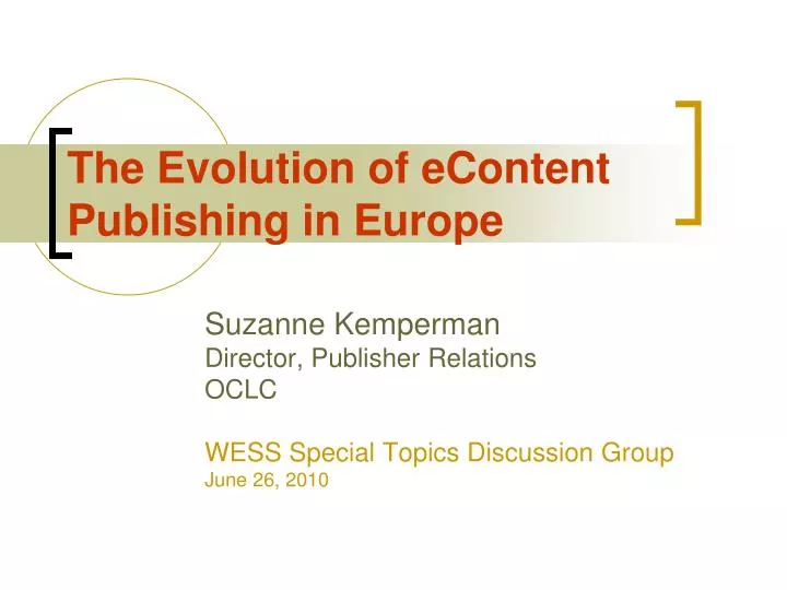 the evolution of econtent publishing in europe