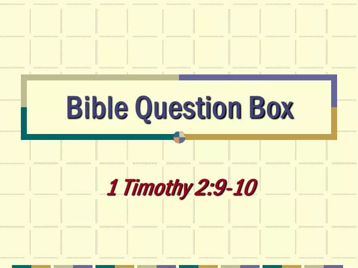bible question box
