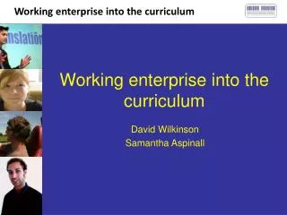 Working enterprise into the curriculum