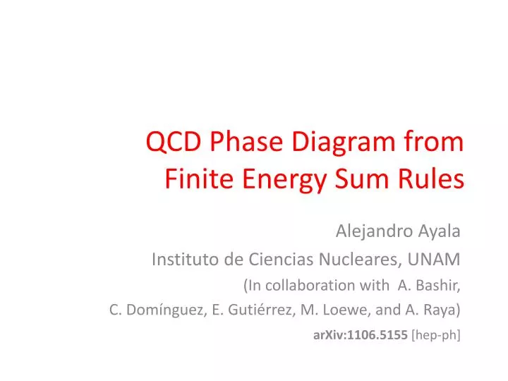qcd phase diagram from finite energy sum rules