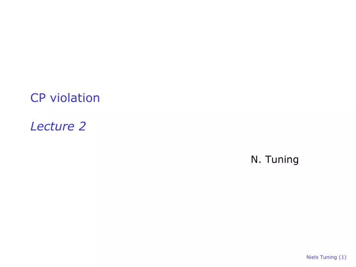 cp violation lecture 2