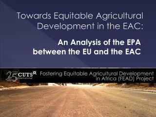 Towards Equitable Agricultural Development in the EAC:
