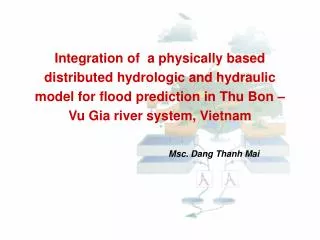 Msc. Dang Thanh Mai