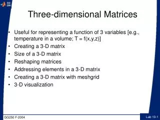 Three-dimensional Matrices