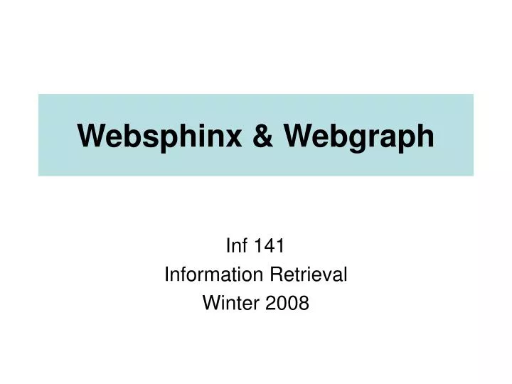websphinx webgraph