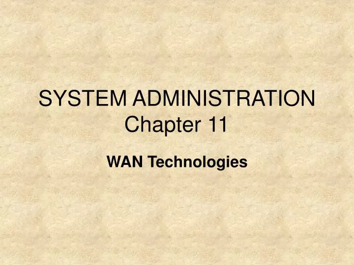 system administration chapter 11