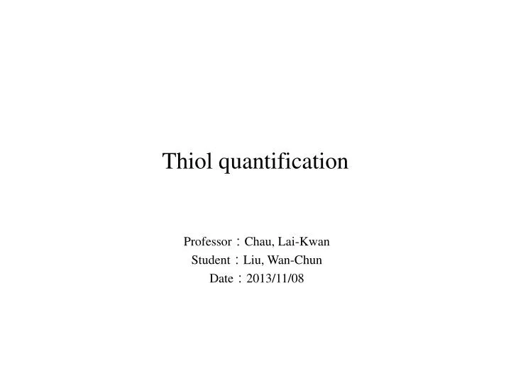 thiol quantification