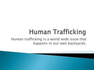 Human Trafficking