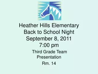 Heather Hills Elementary Back to School Night September 8, 2011 7:00 pm