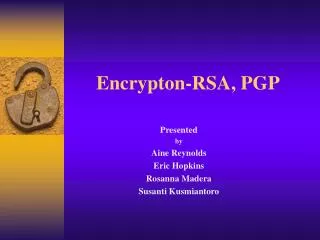 Encrypton-RSA, PGP