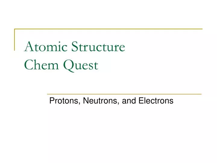 atomic structure chem quest