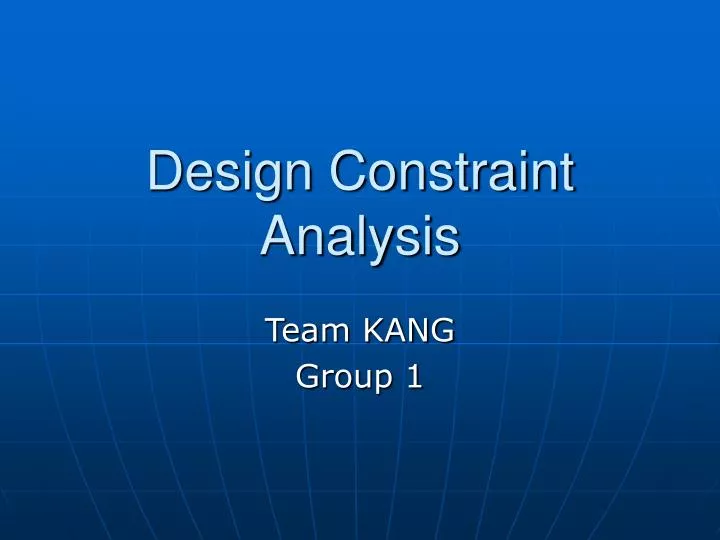 design constraint analysis