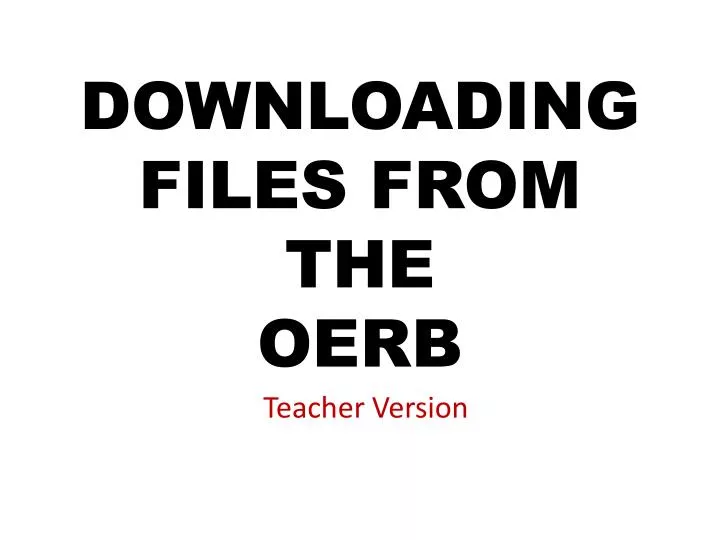 downloading files from the oerb