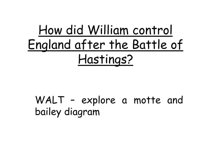 how did william control england after the battle of hastings