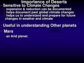 Characteristics of Deserts