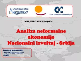 Anali za neformalne ekonomije Nacionalni izveštaj - Srbija