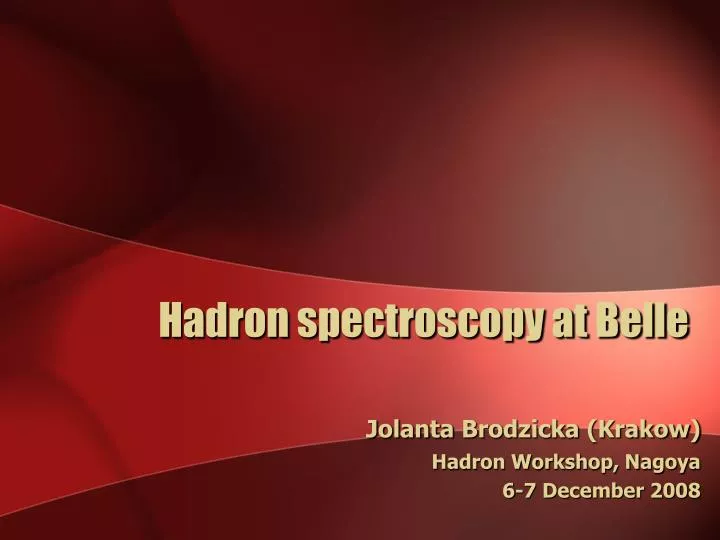 hadron spectroscopy at belle