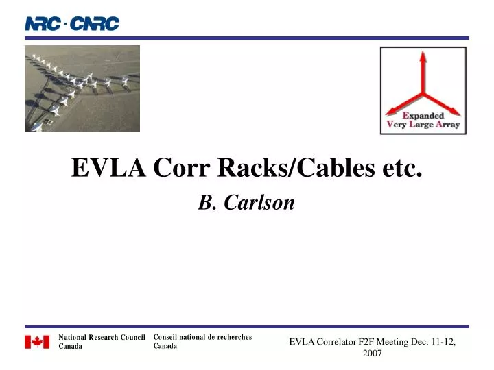 evla corr racks cables etc b carlson