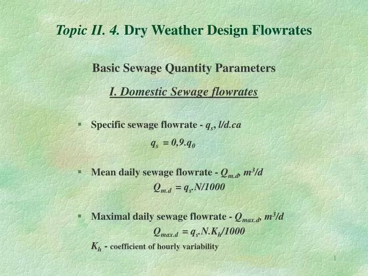 topic ii 4 dry weather design flowrates