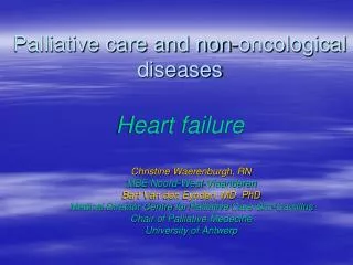 Palliative care and non- oncological diseases Heart failure