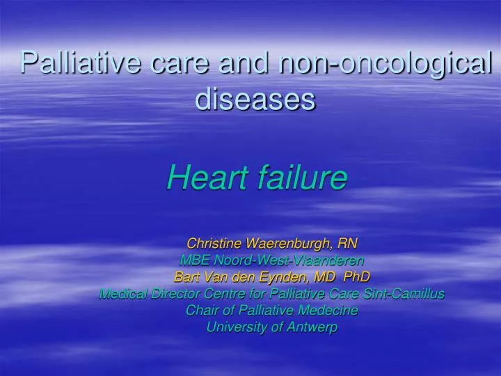 palliative care and non oncological diseases heart failure