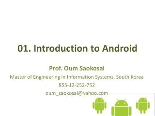 01. Introduction to Android