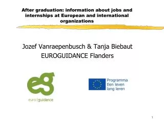 Jozef Vanraepenbusch &amp; Tanja Biebaut EUROGUIDANCE Flanders