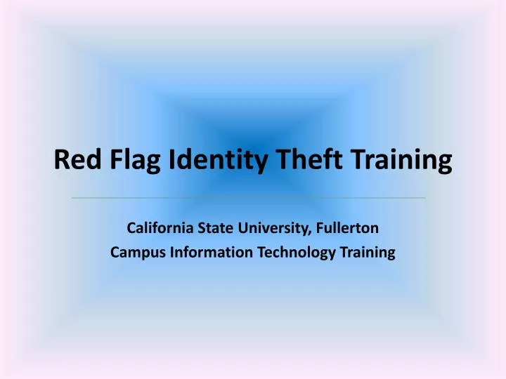 red flag identity theft training