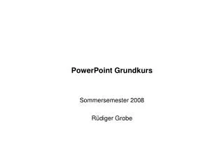 PowerPoint Grundkurs