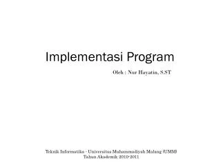 Implementasi Program