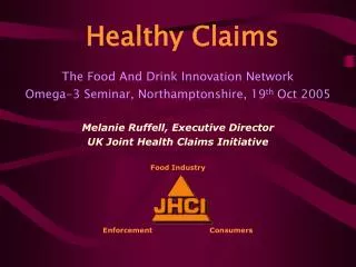 The Food And Drink Innovation Network Omega-3 Seminar, Northamptonshire, 19 th Oct 2005