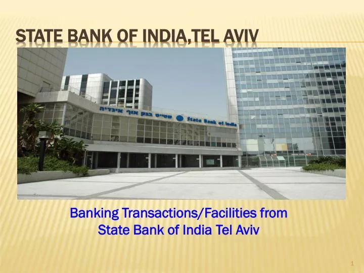 state bank of india tel aviv