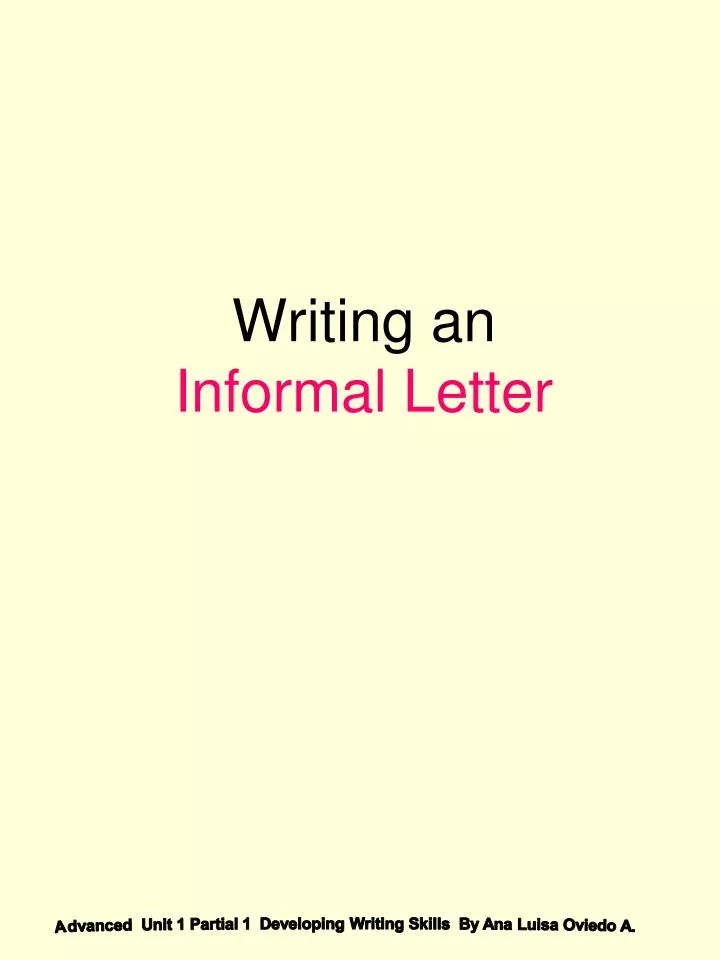 writing an informal letter