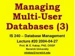 Managing Database Security: Fundamentals of Information Assurance - slide 1