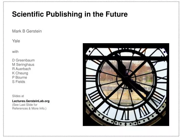 scientific publishing in the future