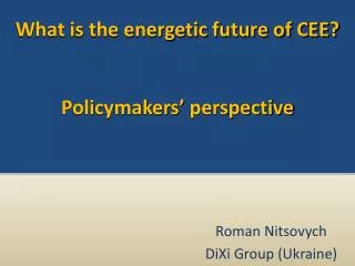 What is the energetic future of CEE? Policymakers’ perspective