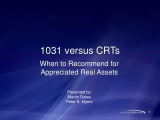 1031 versus CRTs