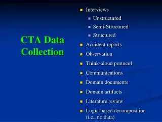 CTA Data Collection