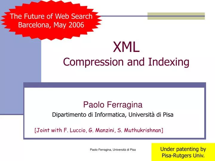 xml compression and indexing