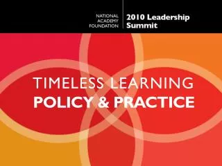 TIMELESS Learning Policy &amp; Practice